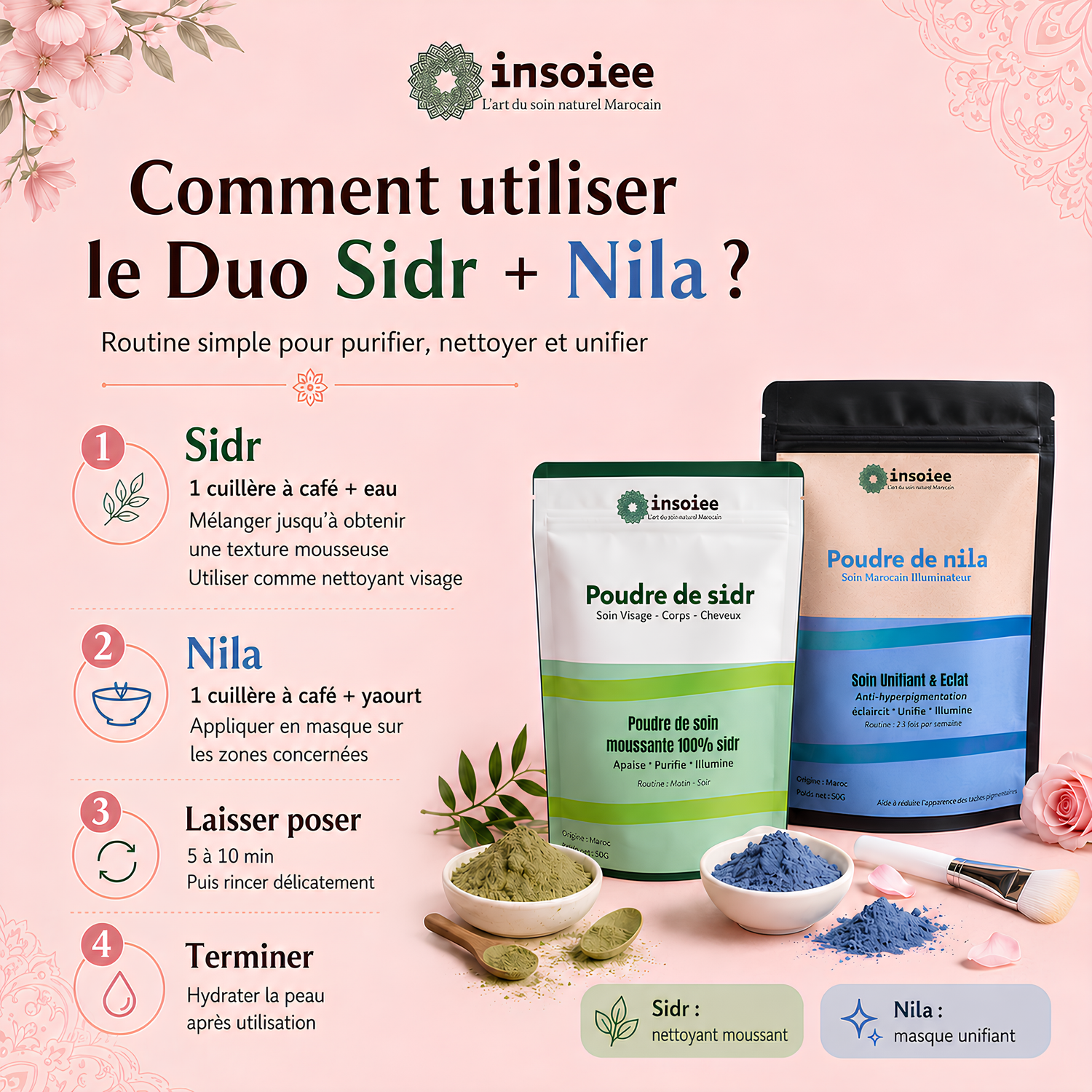 Pack Duo Glow Naturel — Poudre de Sidr & Poudre de Nila